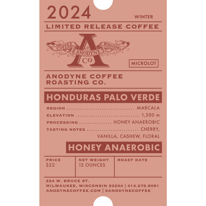 Honduras Palo Verde Honey Anaerobic - Anodyne Coffee Roasting Co.