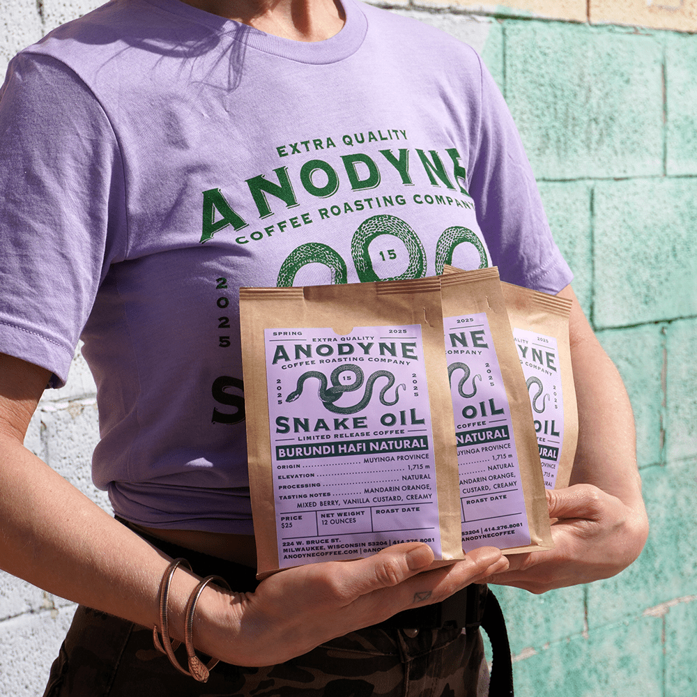 Snake Oil 15 Tee - Anodyne Coffee Roasting Co.