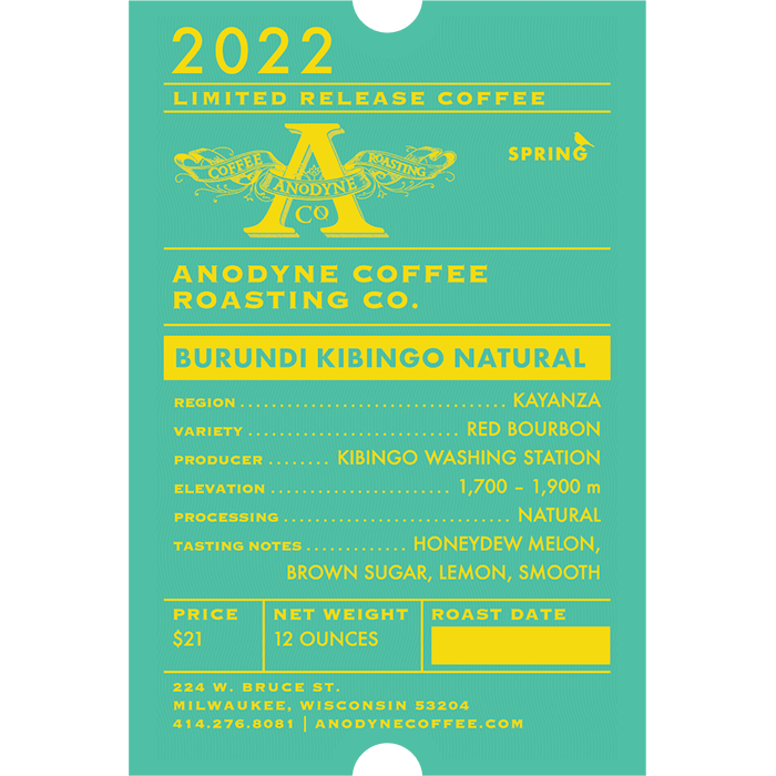Burundi Kibingo Natural - Anodyne Coffee Roasting Co.