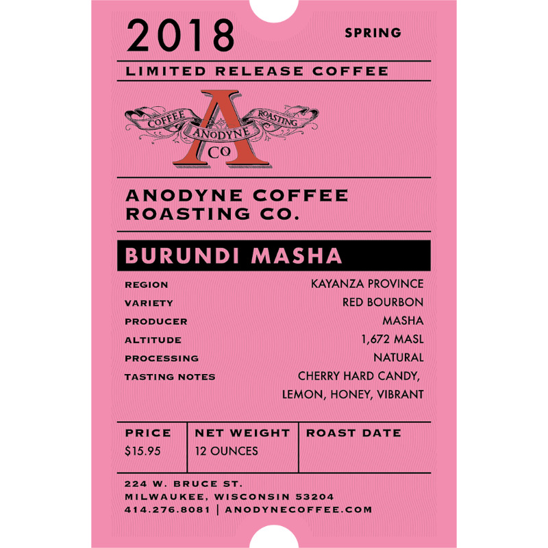 Burundi Masha - Anodyne Coffee Roasting Co.