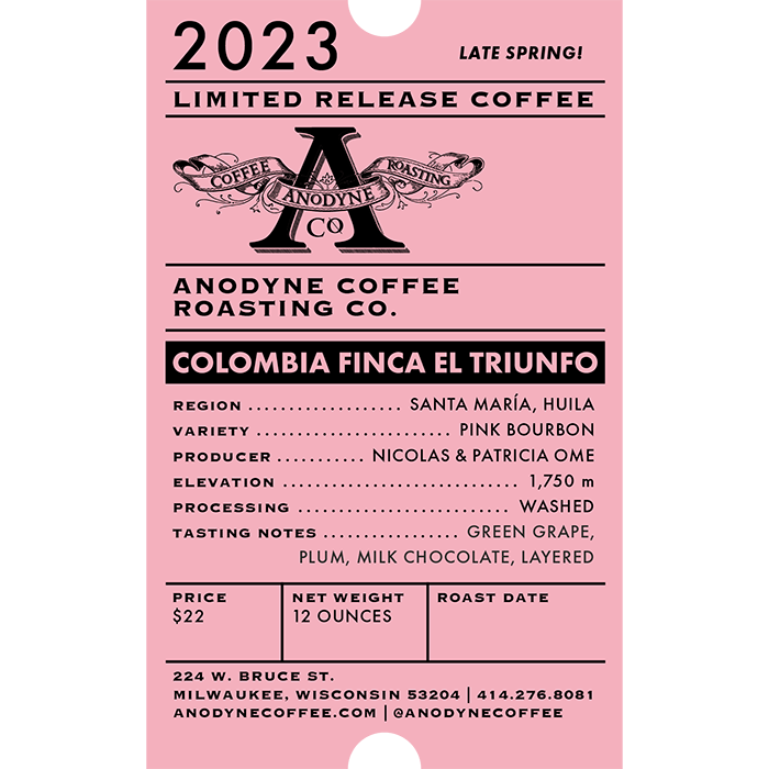 Colombia Finca el Triunfo - Anodyne Coffee Roasting Co.