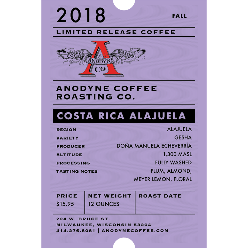 Costa Rica Alajuela - Anodyne Coffee Roasting Co.