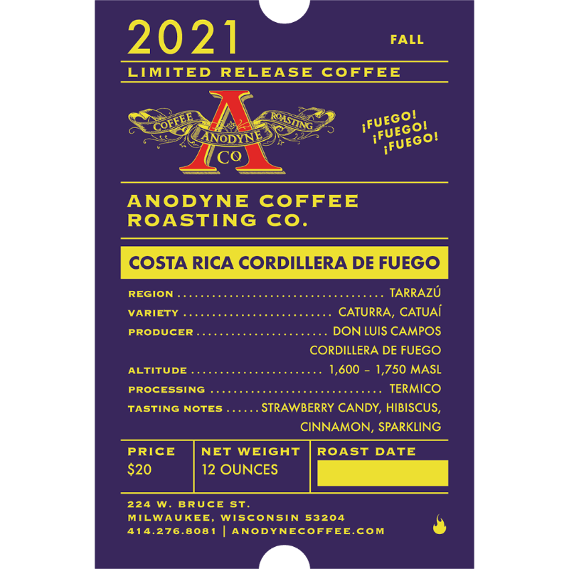 Costa Rica Cordillera de Fuego - Anodyne Coffee Roasting Co.