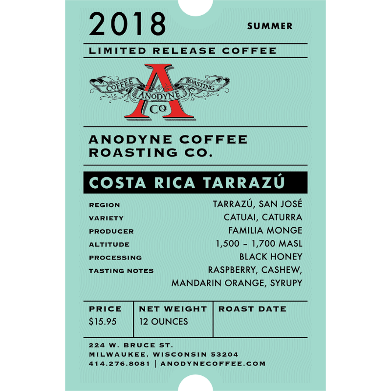 Costa Rica Tarrazú - Anodyne Coffee Roasting Co.