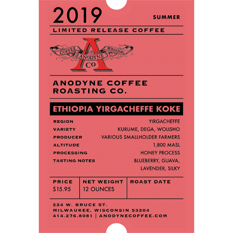 Ethiopia Yirgacheffe Koke - Anodyne Coffee Roasting Co.