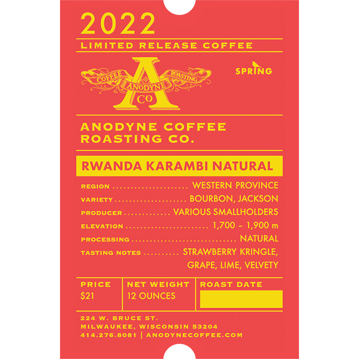 Rwanda Karambi Natural - Anodyne Coffee Roasting Co.