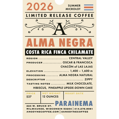 Costa Rica Finca Chilamate (June 24) - Anodyne Coffee Roasting Co.