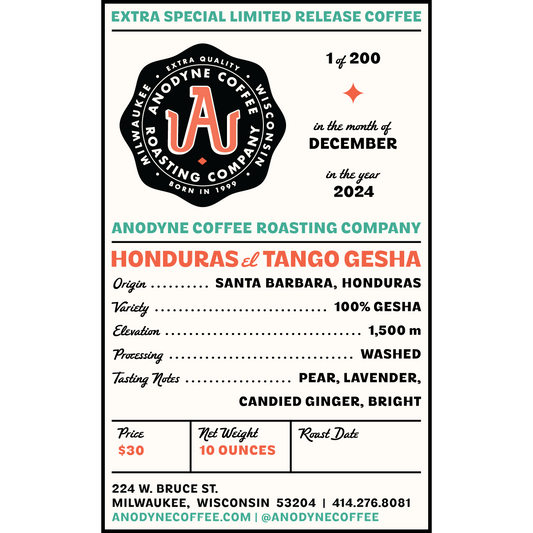 Honduras El Tango Gesha - Anodyne Coffee Roasting Co.