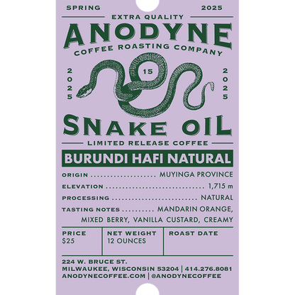 Snake Oil 15 (Spring 2025) - Anodyne Coffee Roasting Co.