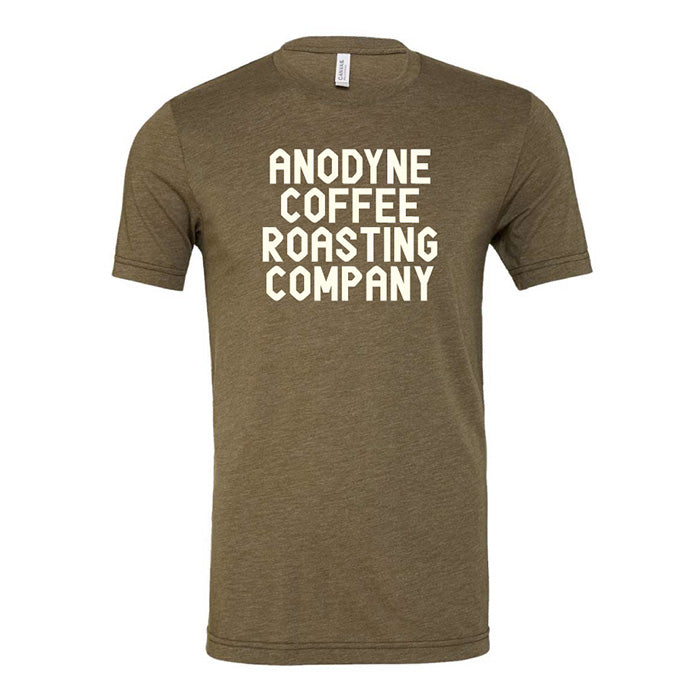 Olive green 'Anodyne Coffee Roasting Company' T-shirt